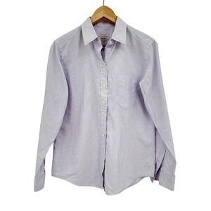 Sarah Alexandra Lavender 100% Cotton Button Down Shirt Womens 10